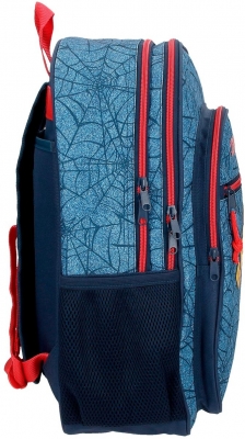Ghiozdan scoala baieti, 2 compartimente Spiderman Denim, Marvel